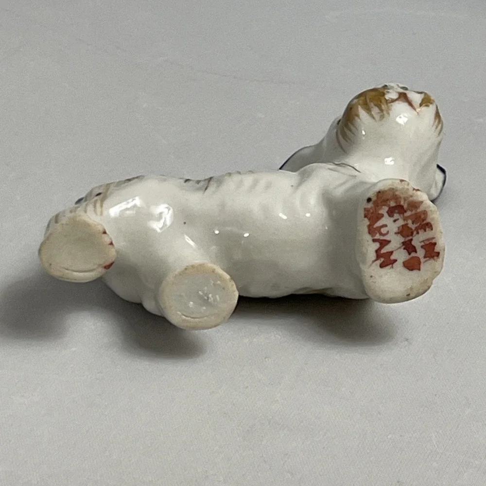 Vintage Terrier Dog Porcelain Ceramic Figurine‎ Trinket Made in Occupied Japan